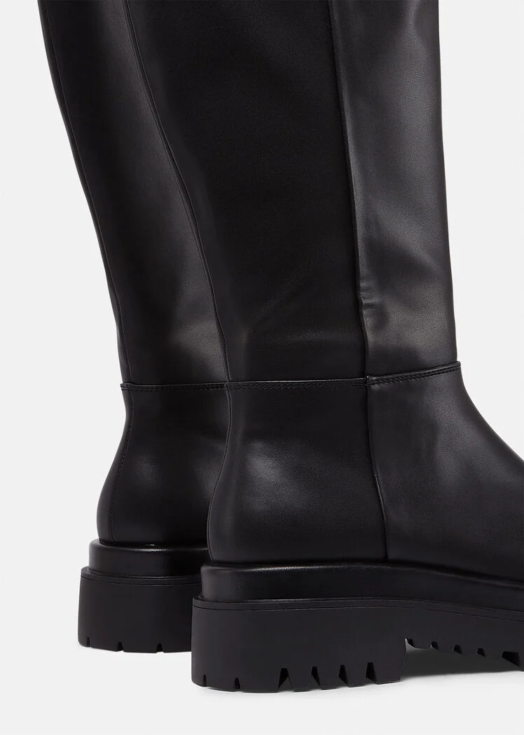 VERSACE - DREW BAROQUE BUCKLE KNEE-HIGH BOOTS