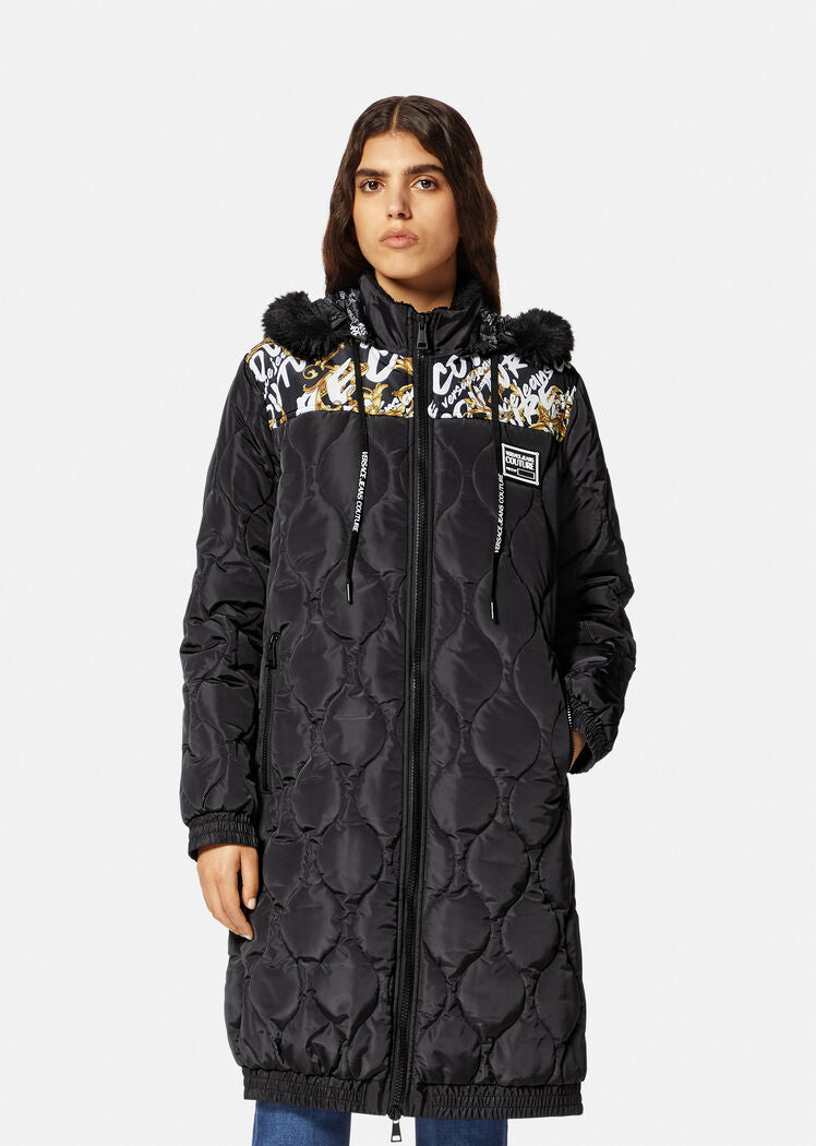 VERSACE - LOGO BRUSH COUTURE PUFFER JACKET