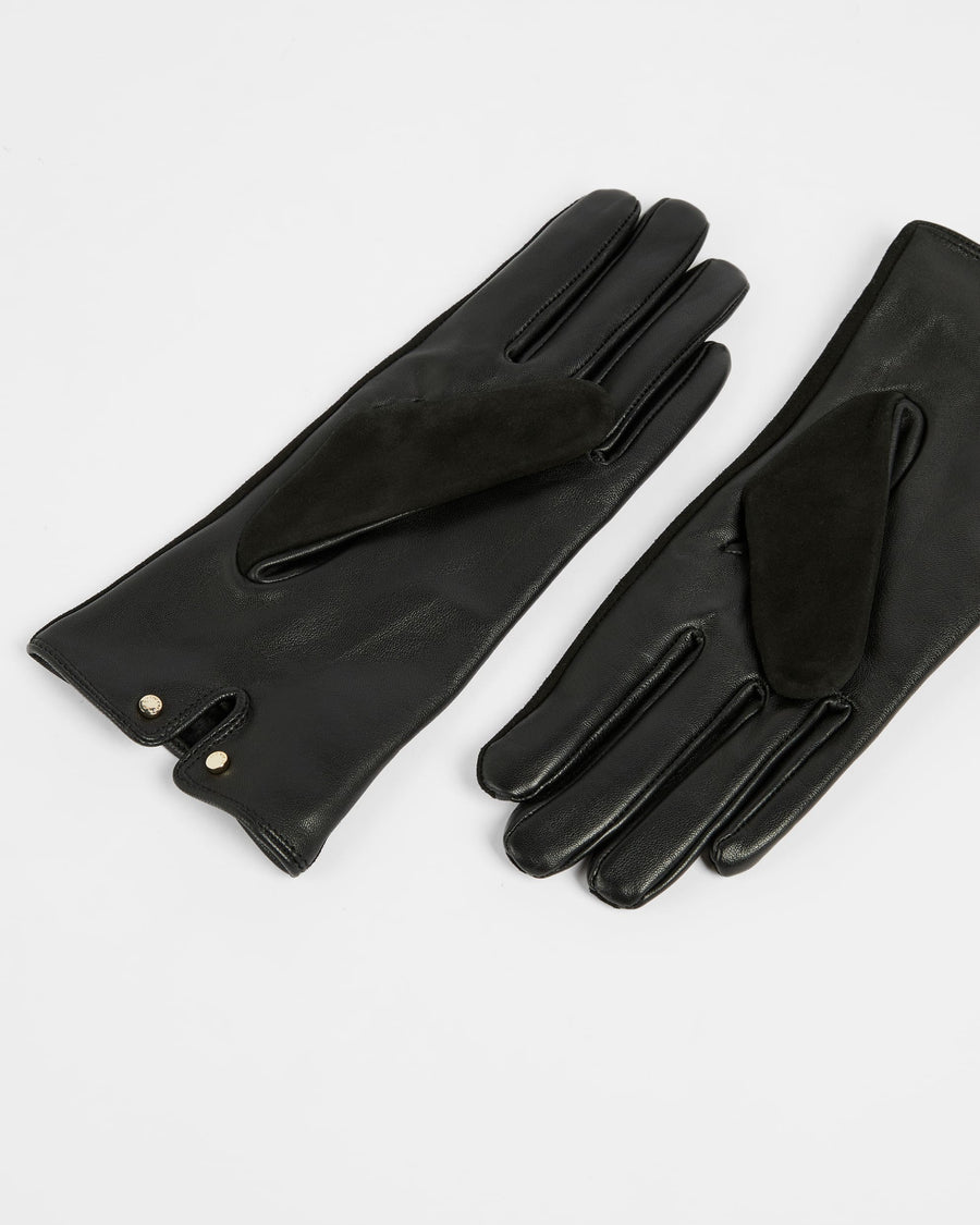 TED BAKER - ARLETT SUEDE WHIPSTITCH DETAIL GLOVE BLACK