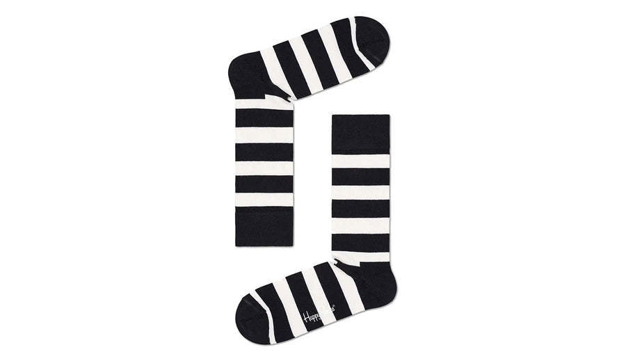 HAPPY SOCKS - DARK GREY 4-PACK CLASSIC BLACK & WHITE CREW SOCKS GIFT SET