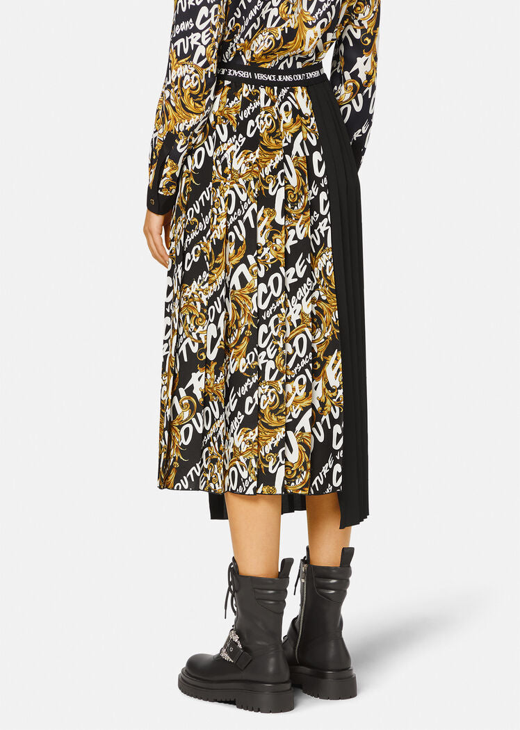 VERSACE - LOGO BRUSH COUTURE MIDI SKIRT