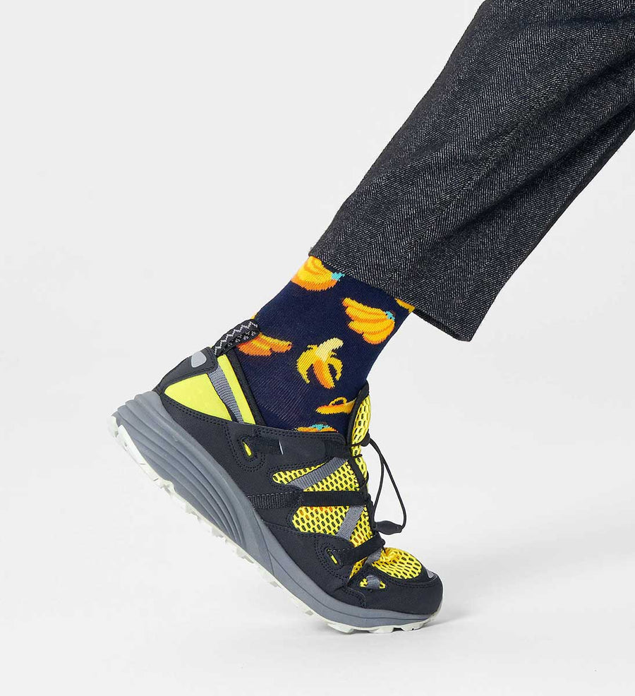 HAPPY SOCKS - NAVY BANANA CREW SOCK