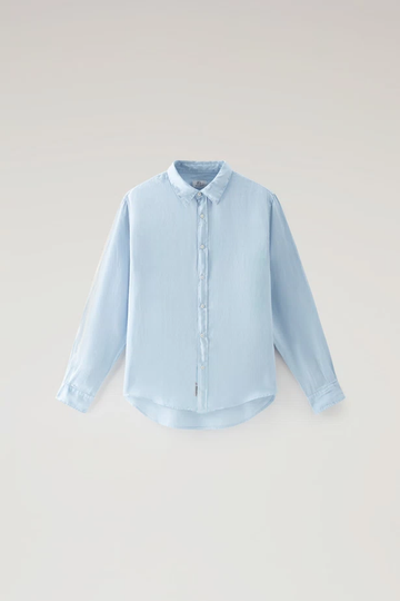 WOOLRICH - LINEN SHIRT PALE INDIGO