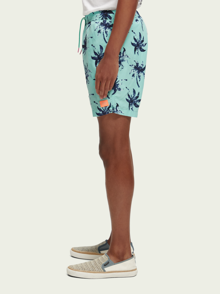 SCOTCH & SODA - MID LENGHT PRINTED SWIM SHORT MINT WAX LEAF AOP