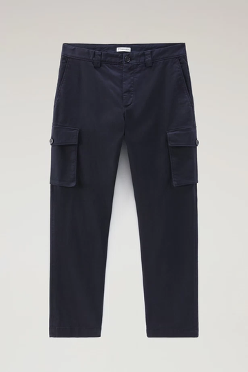 WOOLRICH - COTTON CARGO PANT MELTON BLUE