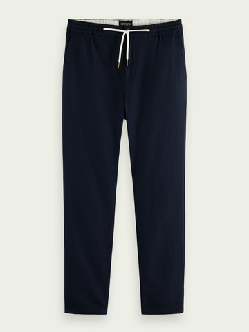 SCOTCH & SODA - WARREN STRAIGHT LEG LINEN BLENDED JOGGER MARINE