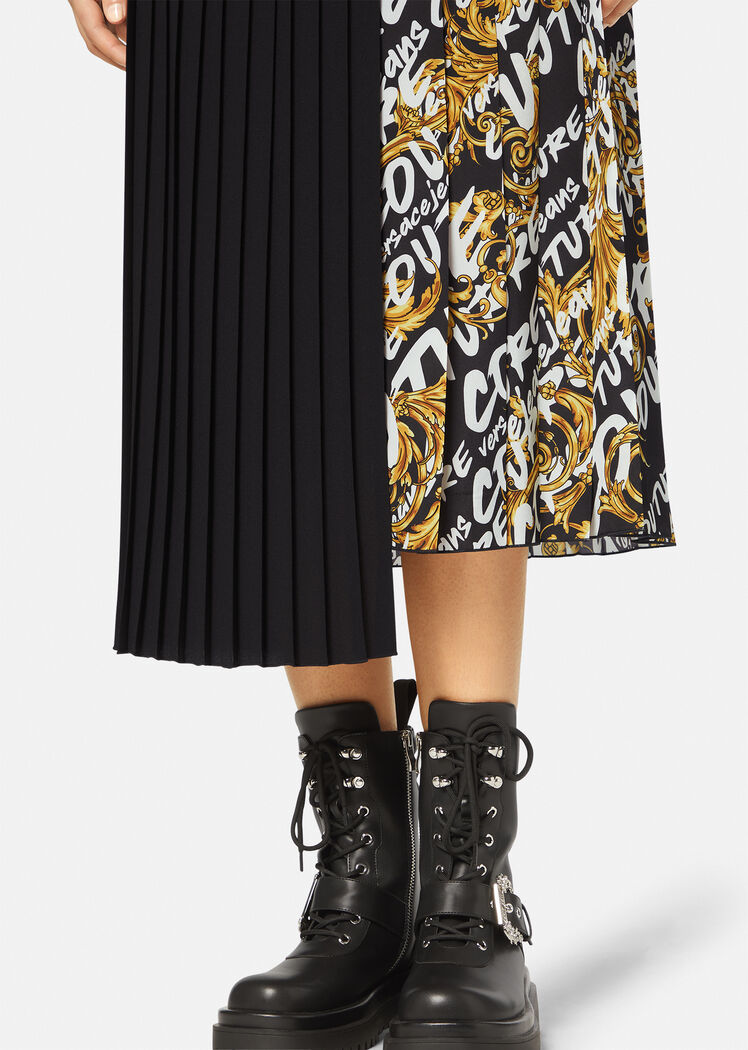 VERSACE - LOGO BRUSH COUTURE MIDI SKIRT