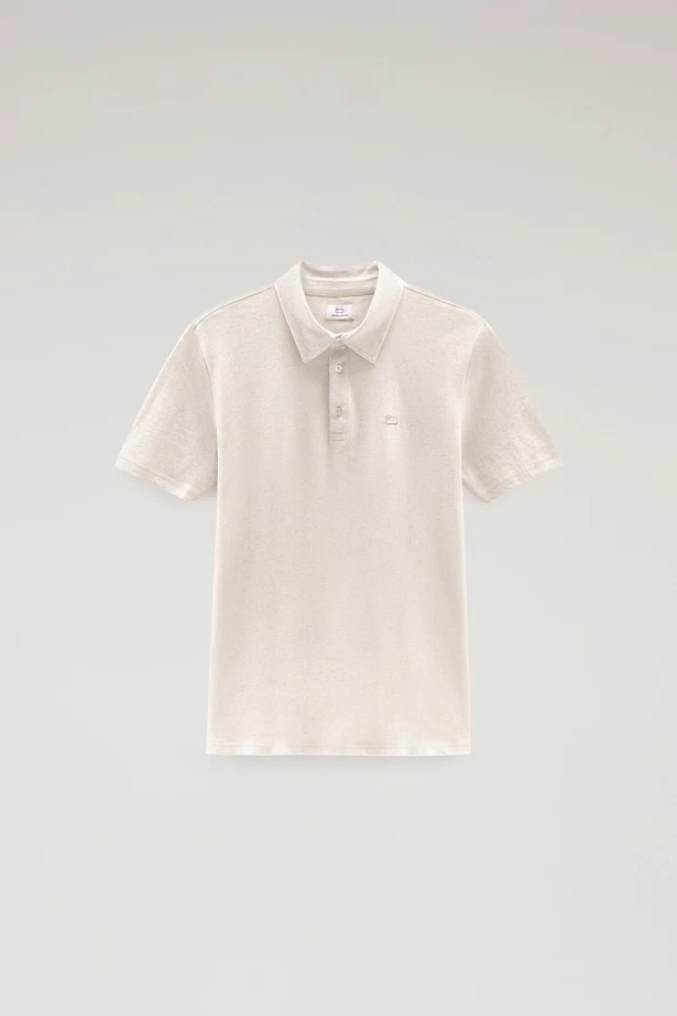 WOOLRICH - COTTON LINEN POLO BEACH SAND