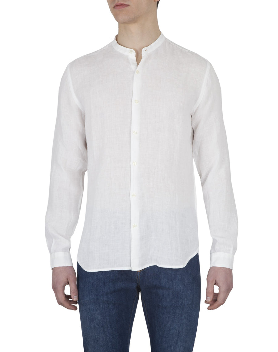 BROOKSFIELD - SHIRT SLIM FIT GRANDAD COLLAR OFF WHITE
