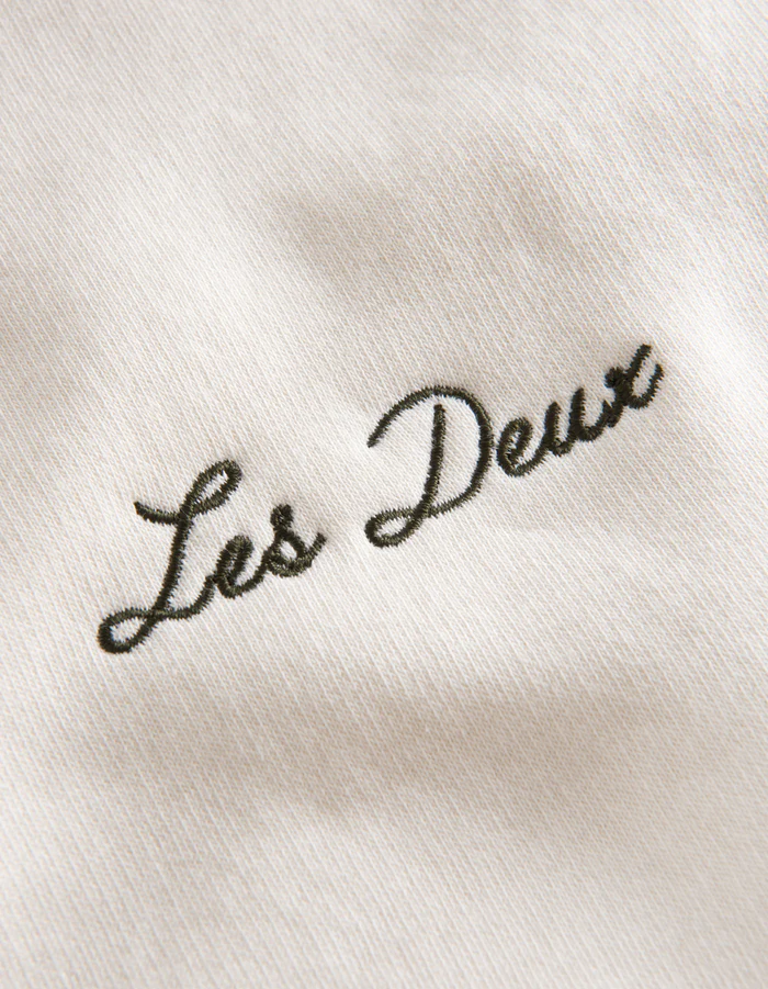 LES DEUX - CARTER WOOL HOODIE IVORY / OLIVE NIGHT