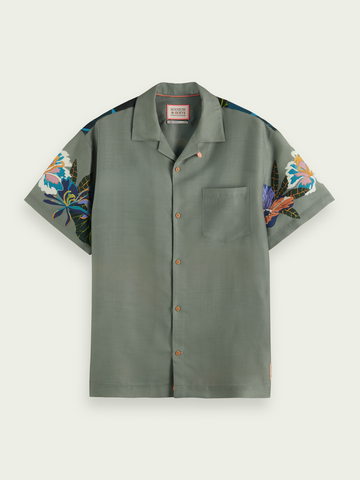 SCOTCH & SODA - PRINTED CAMP SHIRT GREEN TENNIS AOP