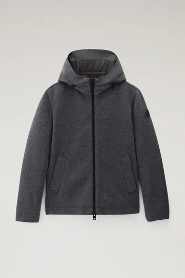 WOOLRICH - WOOL PACIFIC JACKET CHARCOAL MELANGE