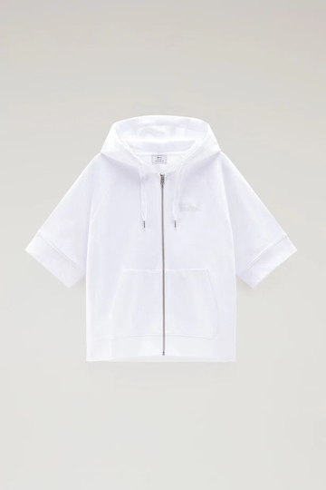 WOOLRICH - LOGO FULL ZIP HOODIE BRIGHT WHITE