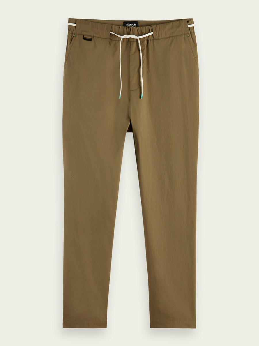 SCOTCH & SODA - THE FAVE REGULAR TAPERED FIT POPLIN JOGGER KHAKI