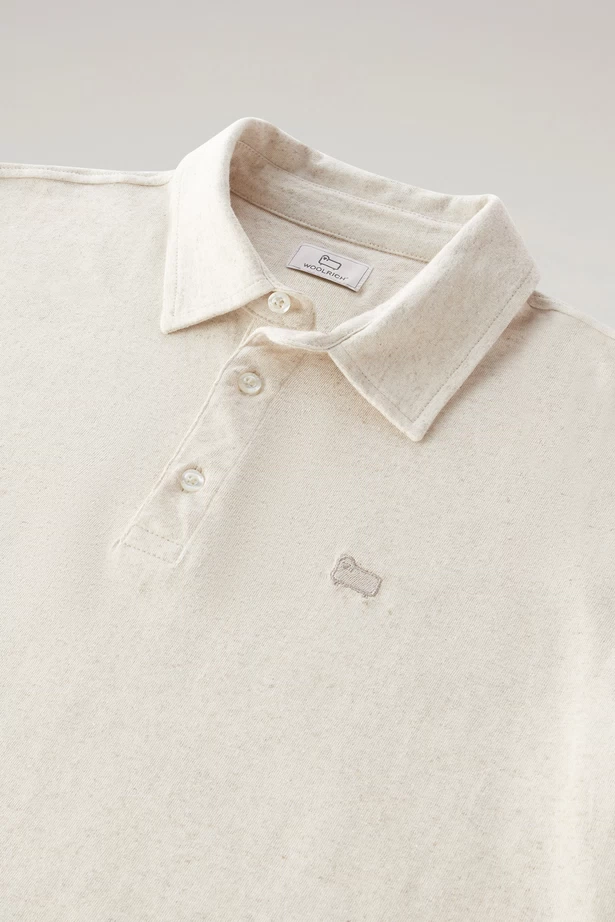 WOOLRICH - COTTON LINEN POLO BEACH SAND