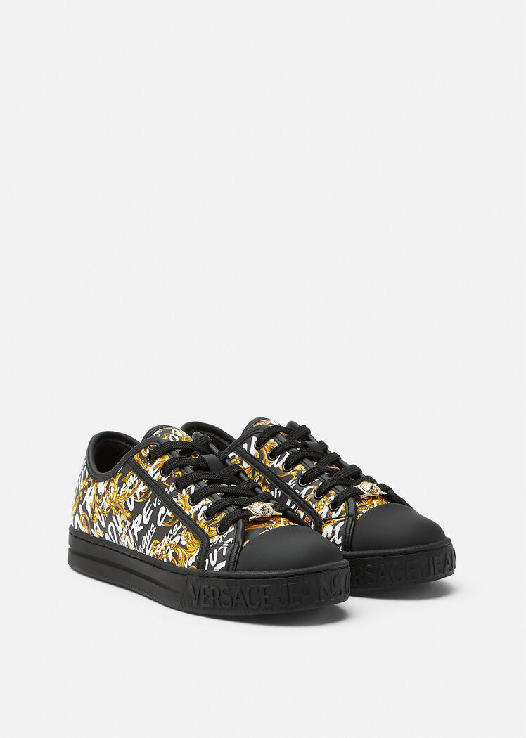 VERSACE - LOGO BRUSH COUTURE COURT 88 SNEAKERS GOLD / BLACK