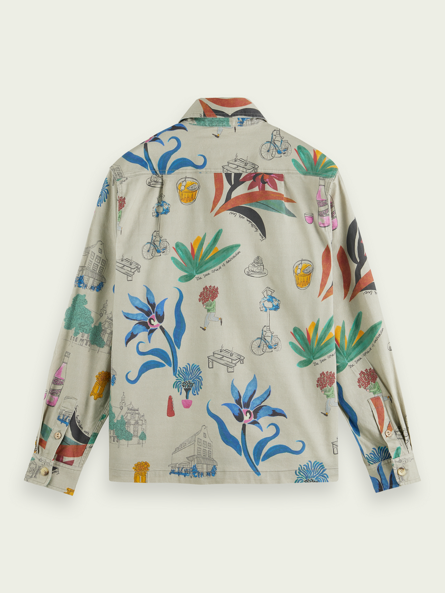 SCOTCH & SODA- RELAXED FIT PRINTED ORGANIC COTTON SHIRT COMBO A
