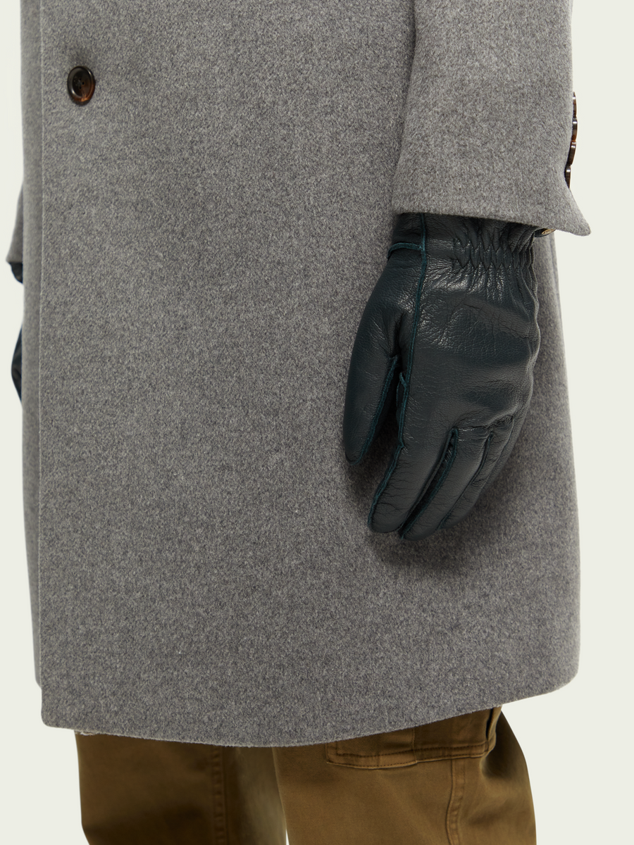 SCOTCH & SODA - GRAIN LEATHER GLOVES SPACE GREEN