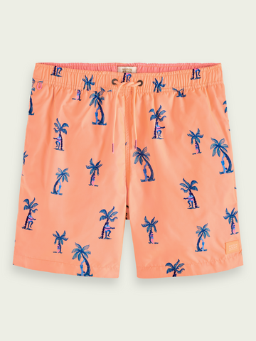 SCOTCH & SODA - MID LENGHT PRINTED SWIM SHORT PINK GUITAR AOP