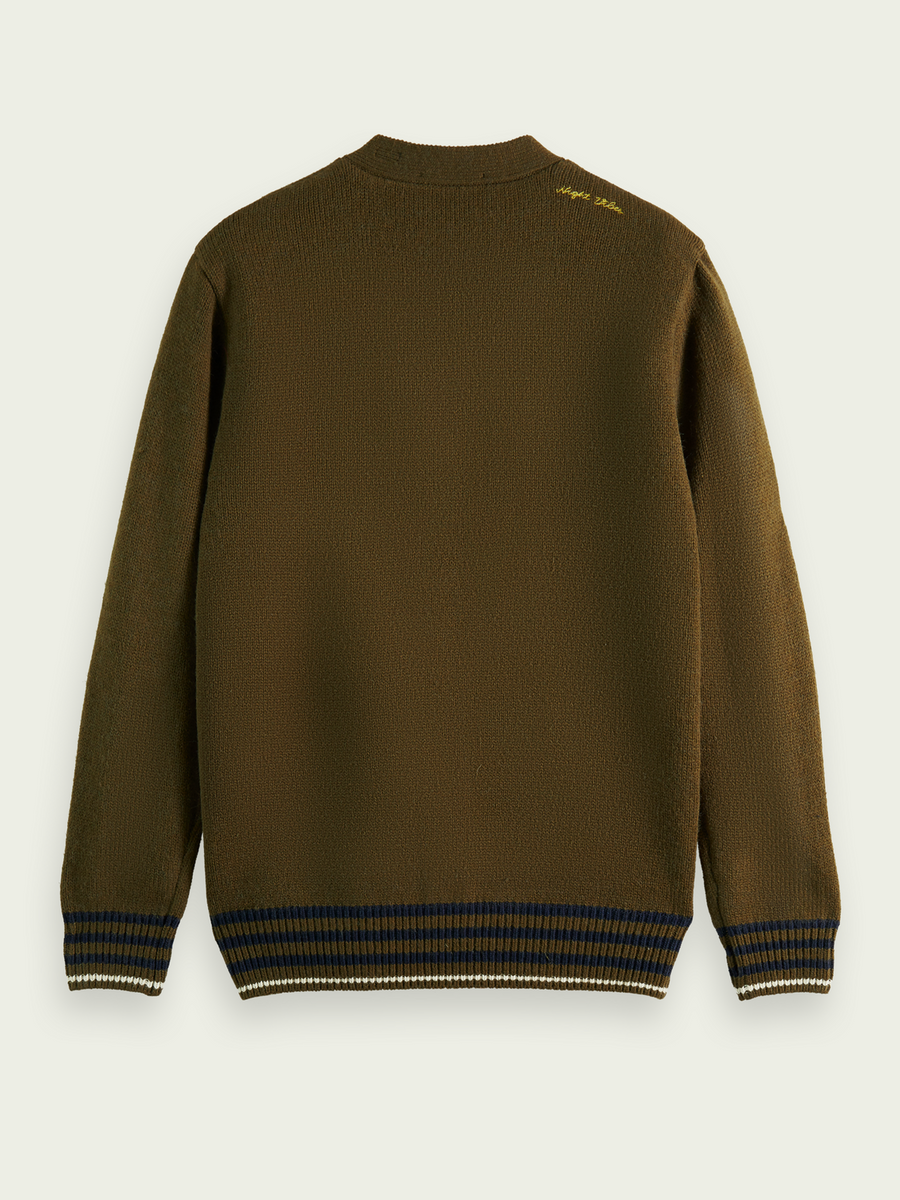 SCOTCH & SODA - PATCHED-ON ARTWORK V-NECK CARDIGAN COMBO A