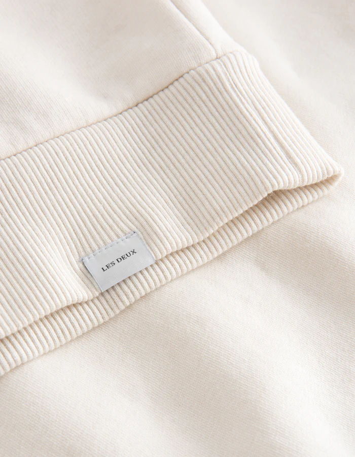 LES DEUX - CARTER WOOL HOODIE IVORY / OLIVE NIGHT