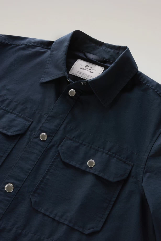 WOOLRICH - CRUISER ECO OVERSHIRT MELTON BLUE