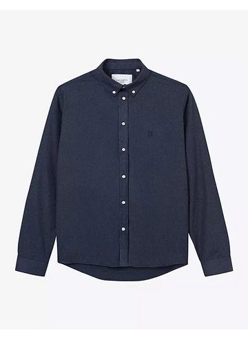 LES DEUX - DESERT REG SHIRT DARK NAVY MELANGE