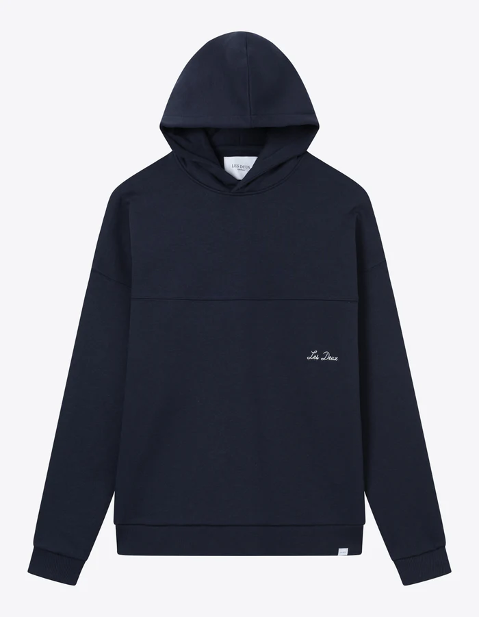 LES DEUX - CARTER WOOL HOODIE DARK NAVY / IVORY