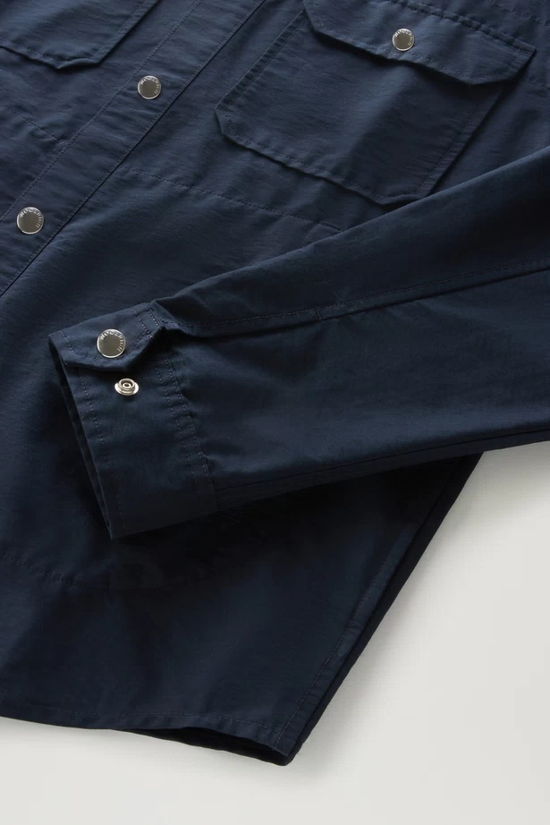 WOOLRICH - CRUISER ECO OVERSHIRT MELTON BLUE