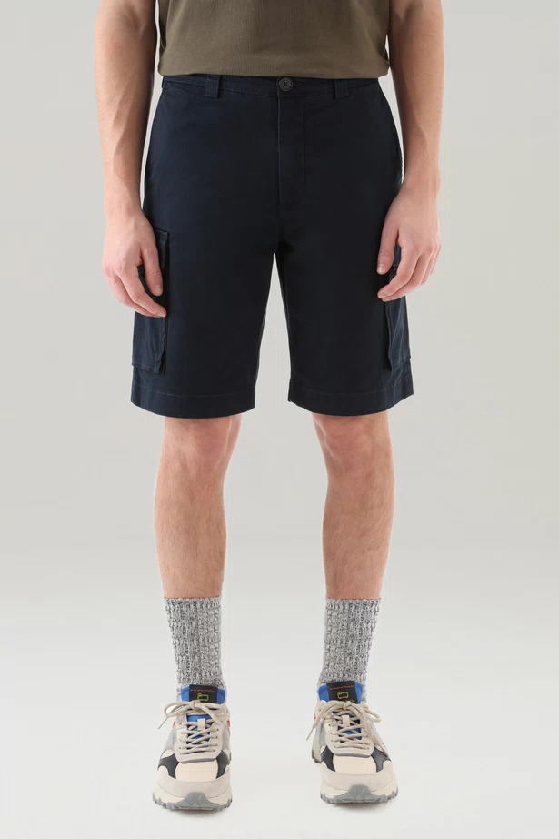 WOOLRICH - CLASSIC CARGO SHORT MELTON BLUE