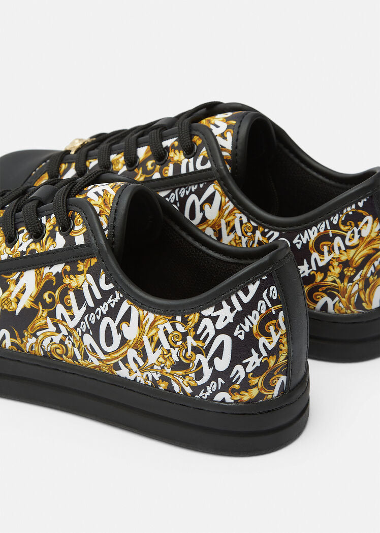 VERSACE - LOGO BRUSH COUTURE COURT 88 SNEAKERS GOLD / BLACK