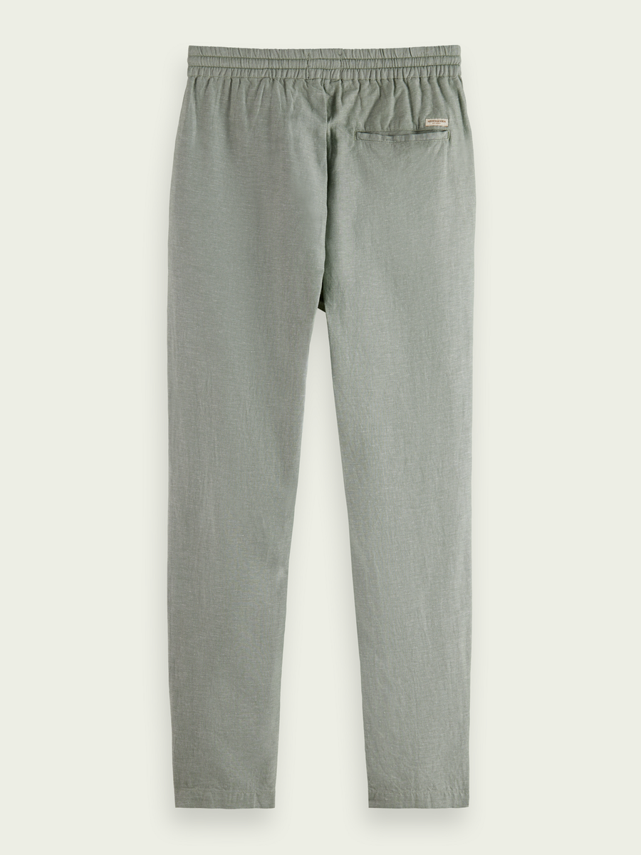 SCOTCH & SODA - WARREN STRAIGHT LEG LINEN BLENDED JOGGER ARMY