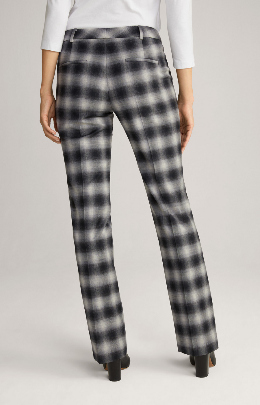 JOOP - CHECKED PARIE PANTS  - WHITE/BLACK/GREY