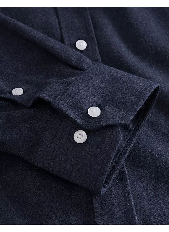 LES DEUX - DESERT REG SHIRT DARK NAVY MELANGE