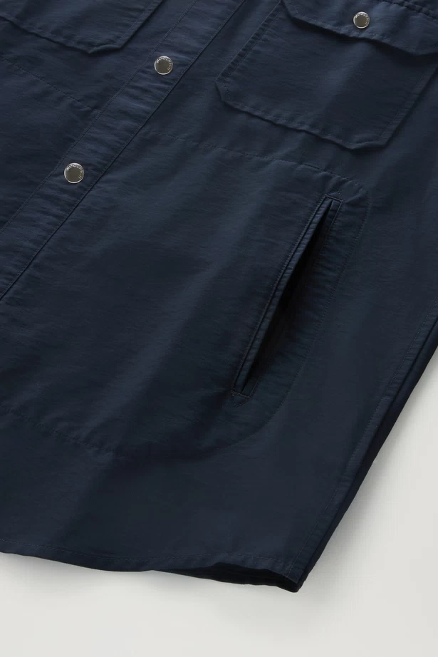 WOOLRICH - CRUISER ECO OVERSHIRT MELTON BLUE