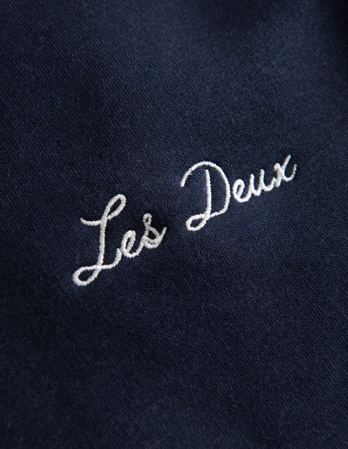 LES DEUX - CARTER WOOL HOODIE DARK NAVY / IVORY