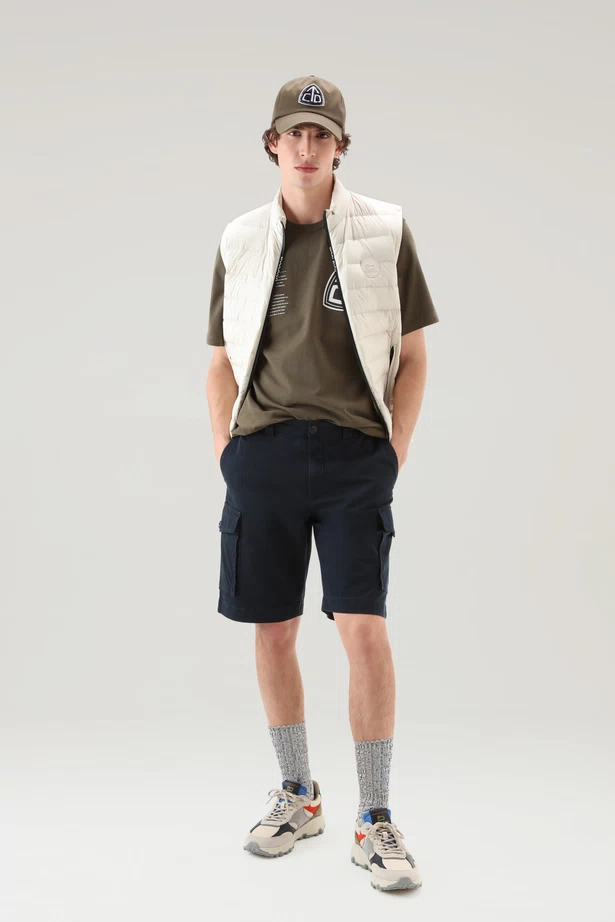 WOOLRICH - CLASSIC CARGO SHORT MELTON BLUE