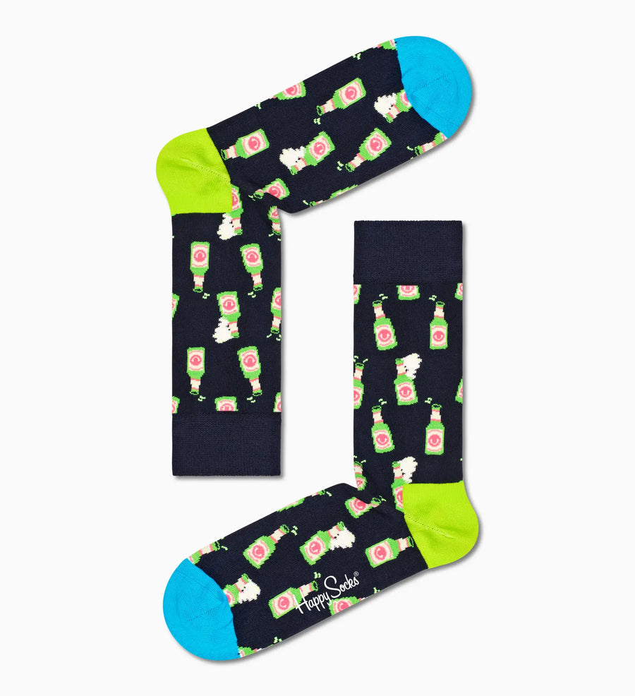 HAPPY SOCKS - NAVY BEER CREW SOCK