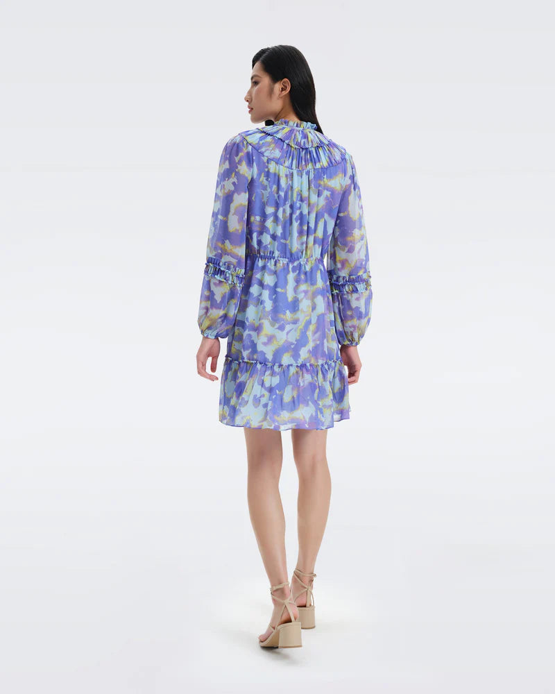 DIANE VON FURSTENBERG - SCOOTER MINI DRESS IN CLOUDS ORCHID