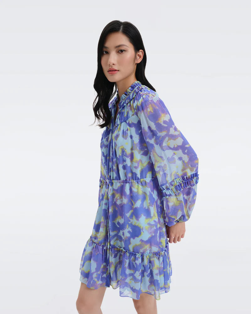 DIANE VON FURSTENBERG - SCOOTER MINI DRESS IN CLOUDS ORCHID