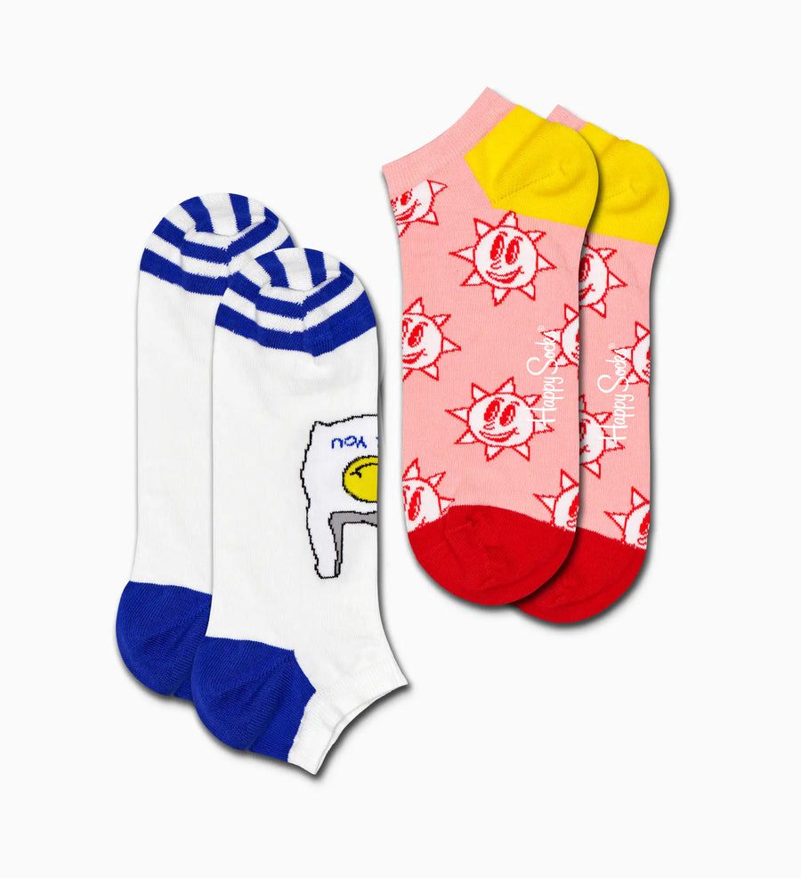 HAPPY SOCKS - 2 PACK GREAT DAY LOW SOCKS