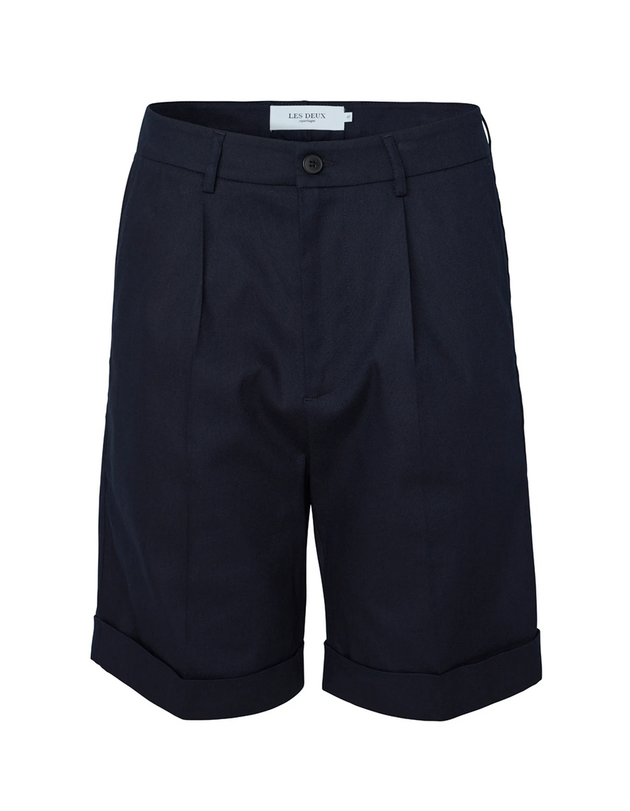 LES DEUX - Preston Bermuda Dobby Shorts - DARK NAVY