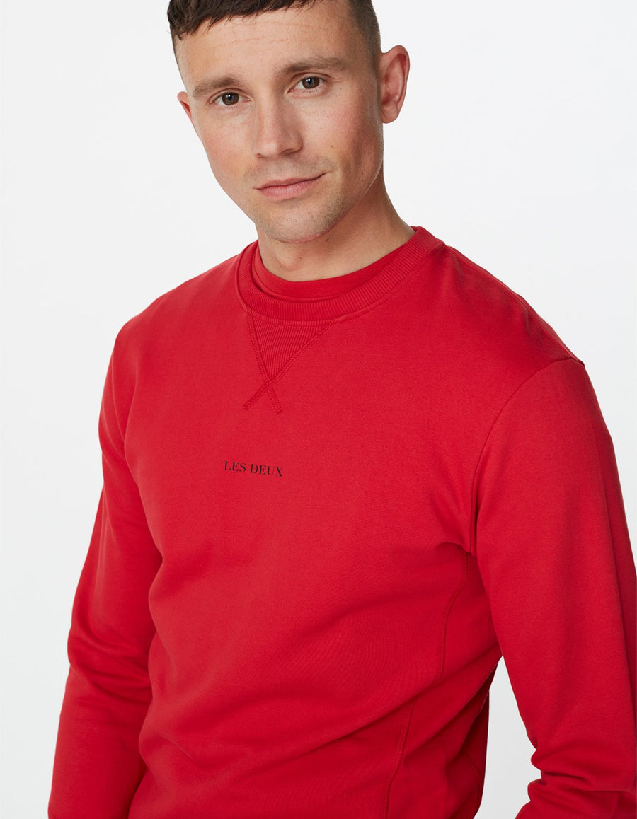 LES DEUX - Lens Sweatshirt RED/BLACK