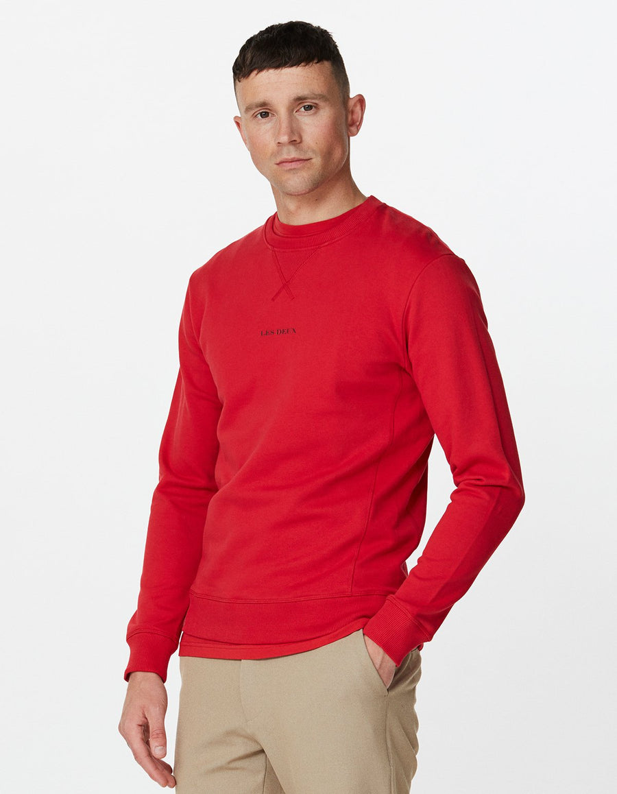 LES DEUX - Lens Sweatshirt RED/BLACK