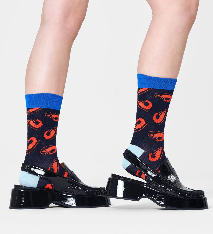 HAPPY SOCKS - NAVY SHRIMPY CREW SOCK