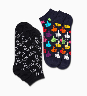 HAPPY SOCKS - 2 PACK THUMBS UP LOW SOCKS