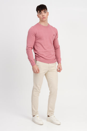 BROOKSFIELD - CREWNECK COTTON KNIT - PINK
