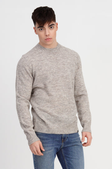 BROOKSFIELD - CREWNECK SWEATER ALPACA BLEND - BEIGE