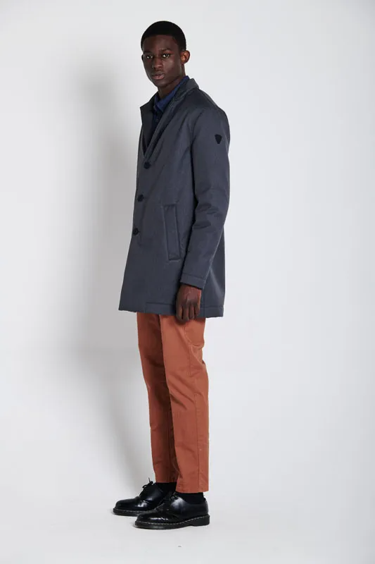 CIESSE PIUMINI - DEAKIN –LONG COAT PADDED WITH REAL GOOSE DOWN - GREY